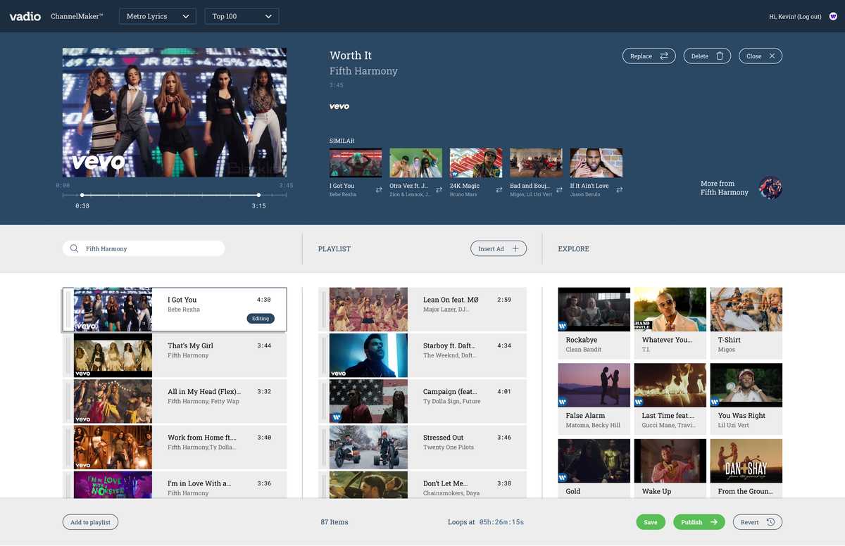 Select and edit a video from search
results Select and edit a video from search
results