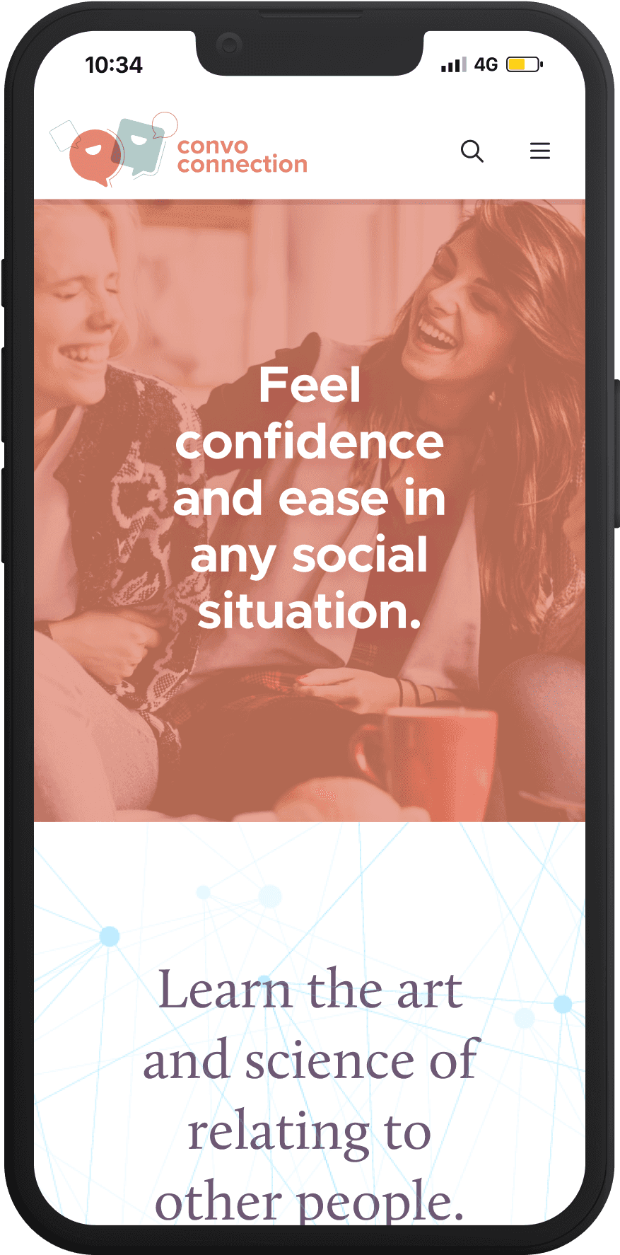 Mobile homepage header Mobile homepage header
